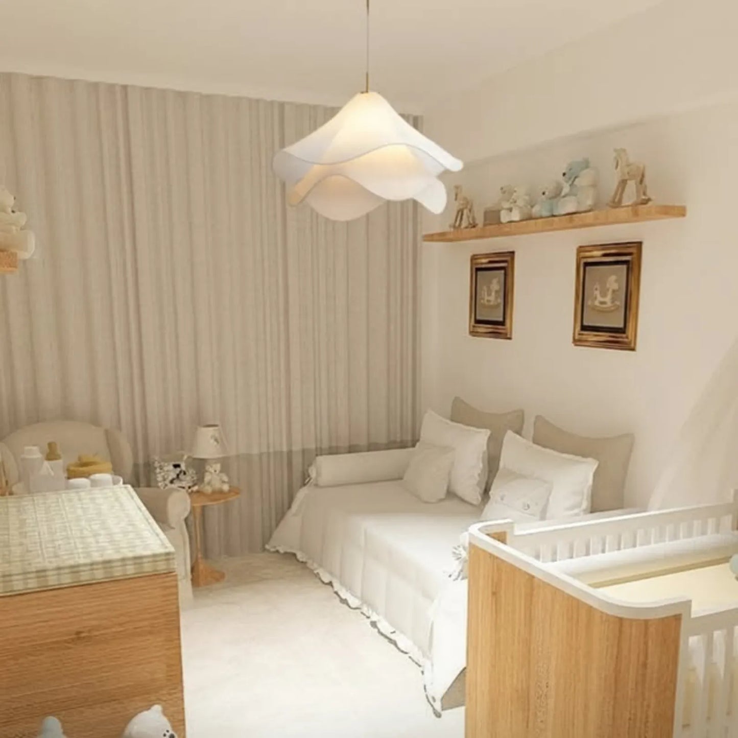 Suspension Moderne en Tissu Fleur